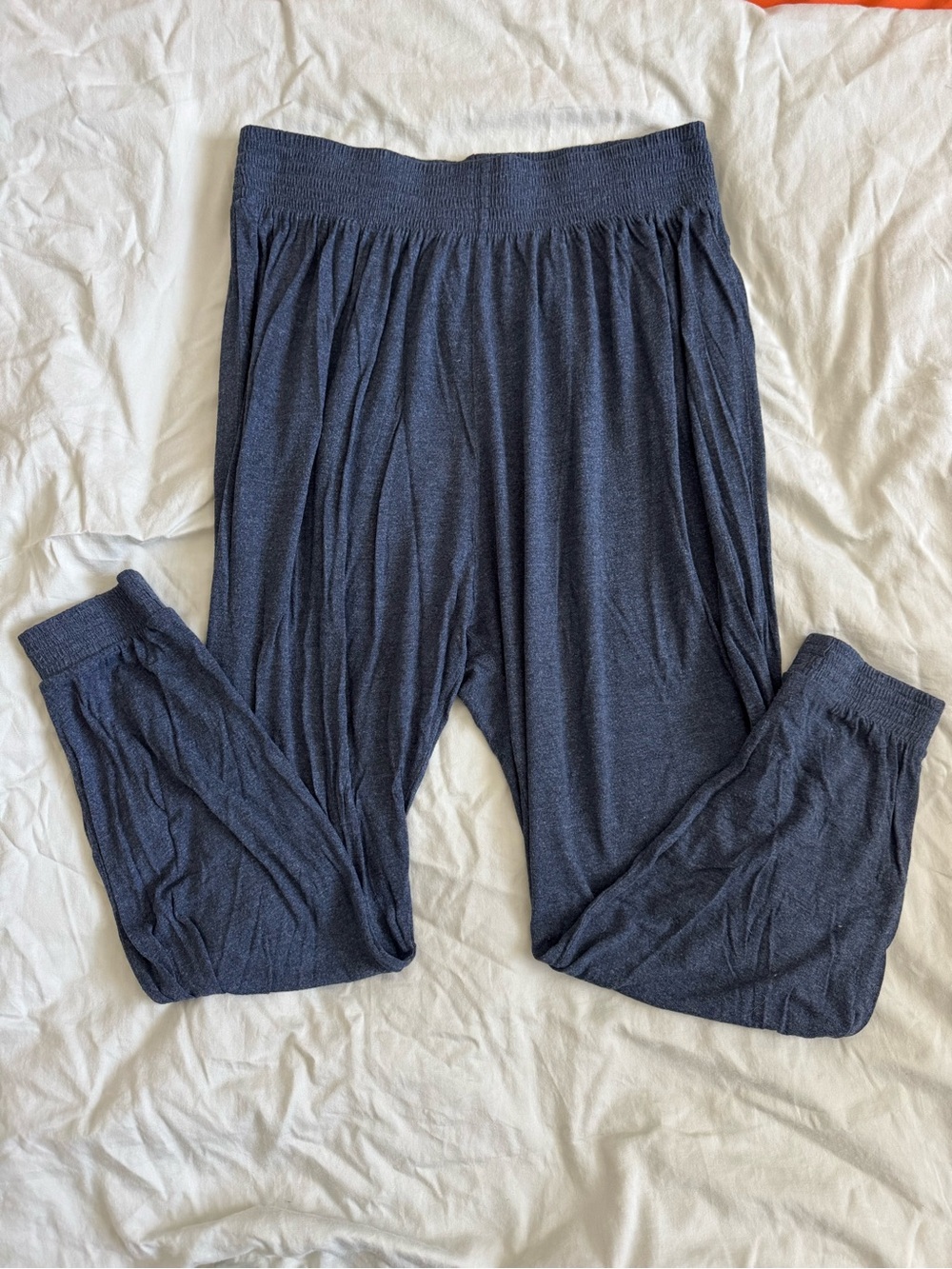 H&M Basic Dark Blue Ribbed Waist Skirt